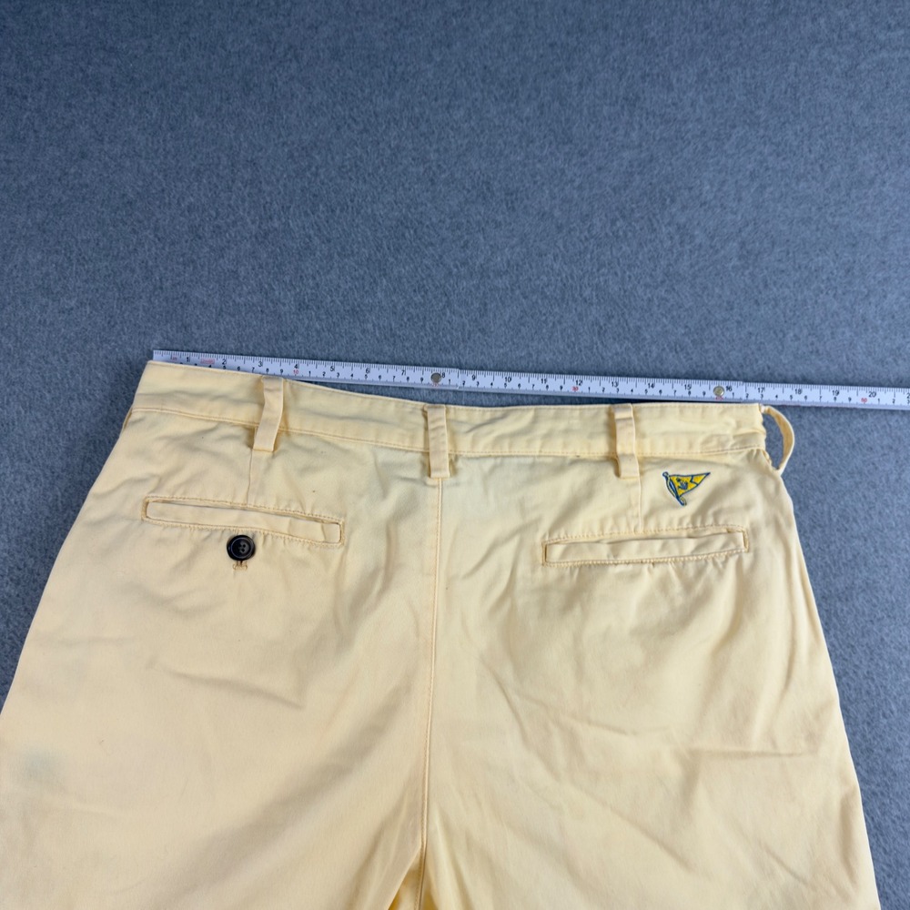 Reed Edward Summer Wash Chino Shorts Yellow Mens 34 Preppy Cotton Twill 9.5in - Picture 5 of 6